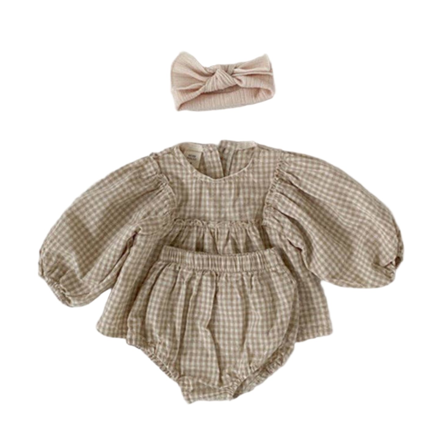 Baby Girl Checked Blouse and Bloomers