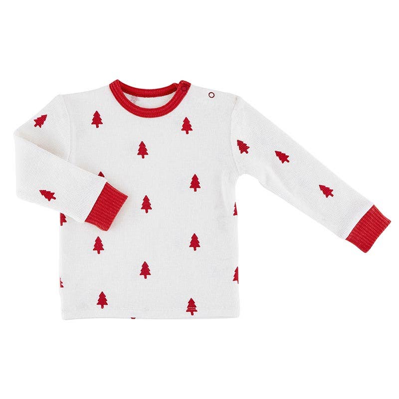 Waffle Knit Two-Piece Pajama Set - Trees 6-12 mo