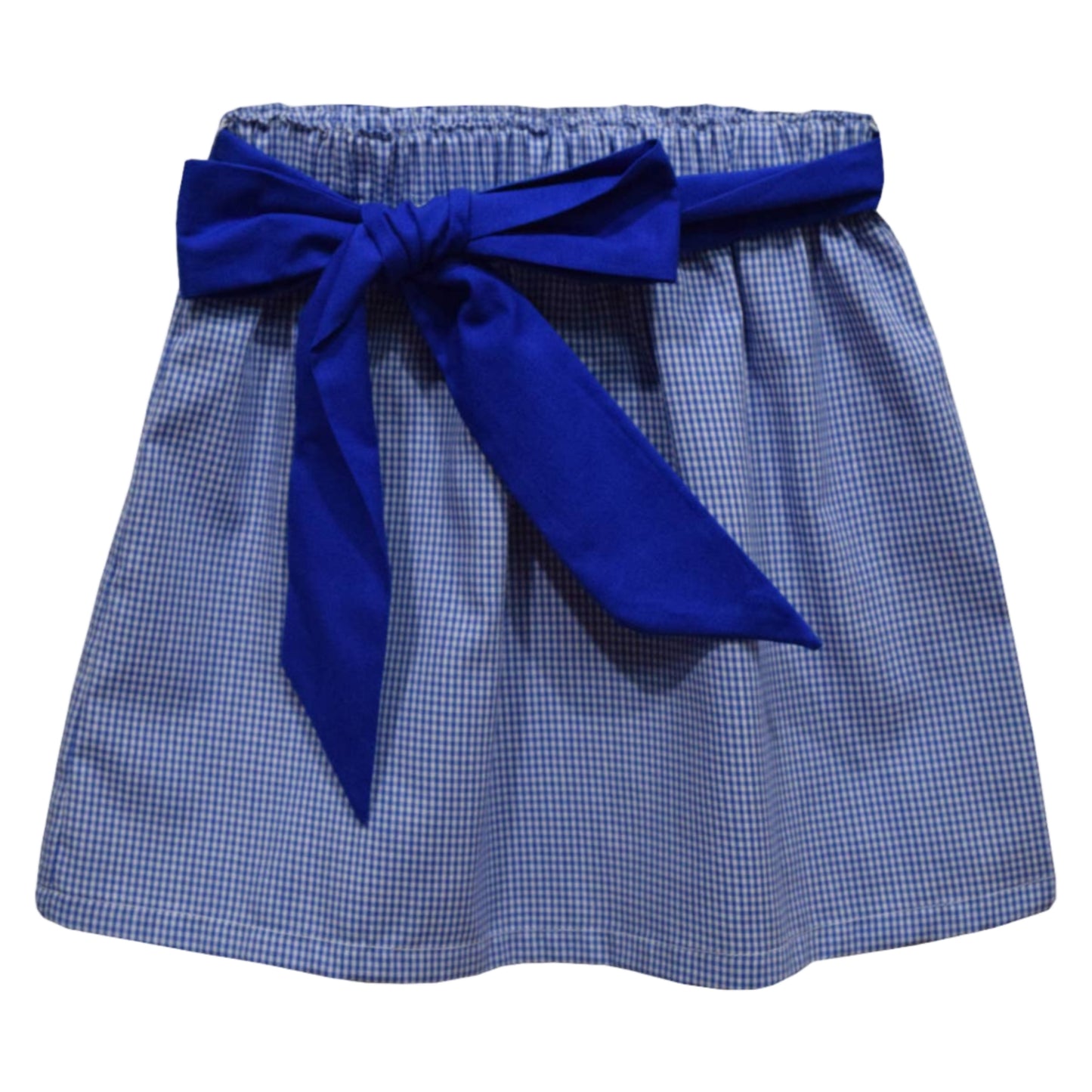 Gingham Skirt With Sash