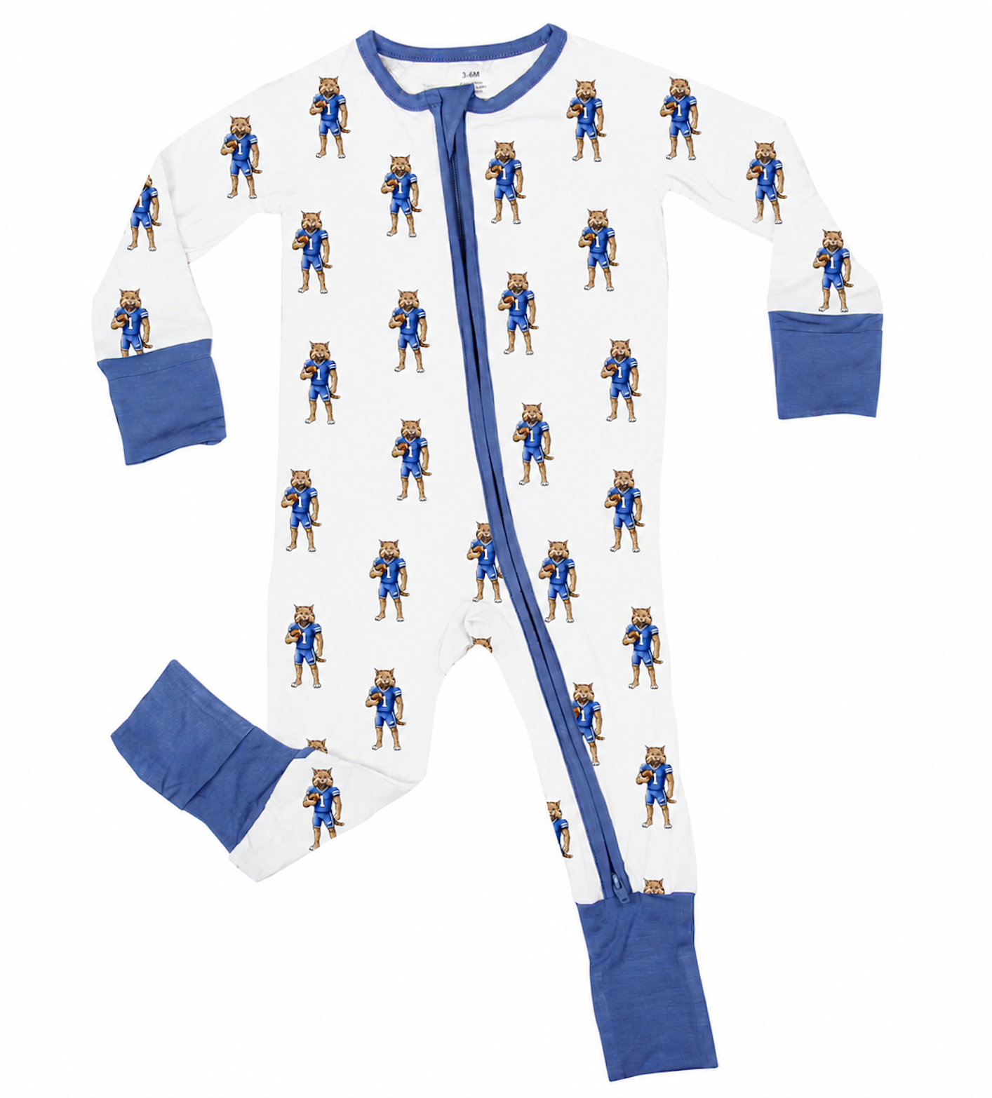 Standing Wildcat with Football Unisex Kids Pajamas