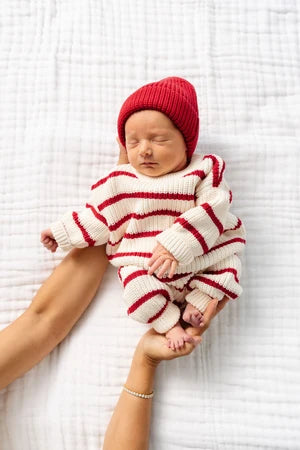 Knit Beanie-Red