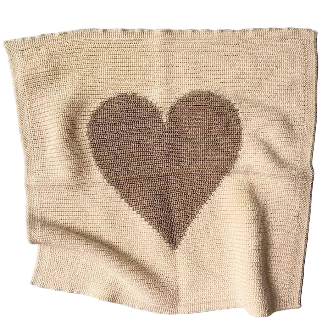 Organic Baby Lovey Blanket- Heart (Handmade)