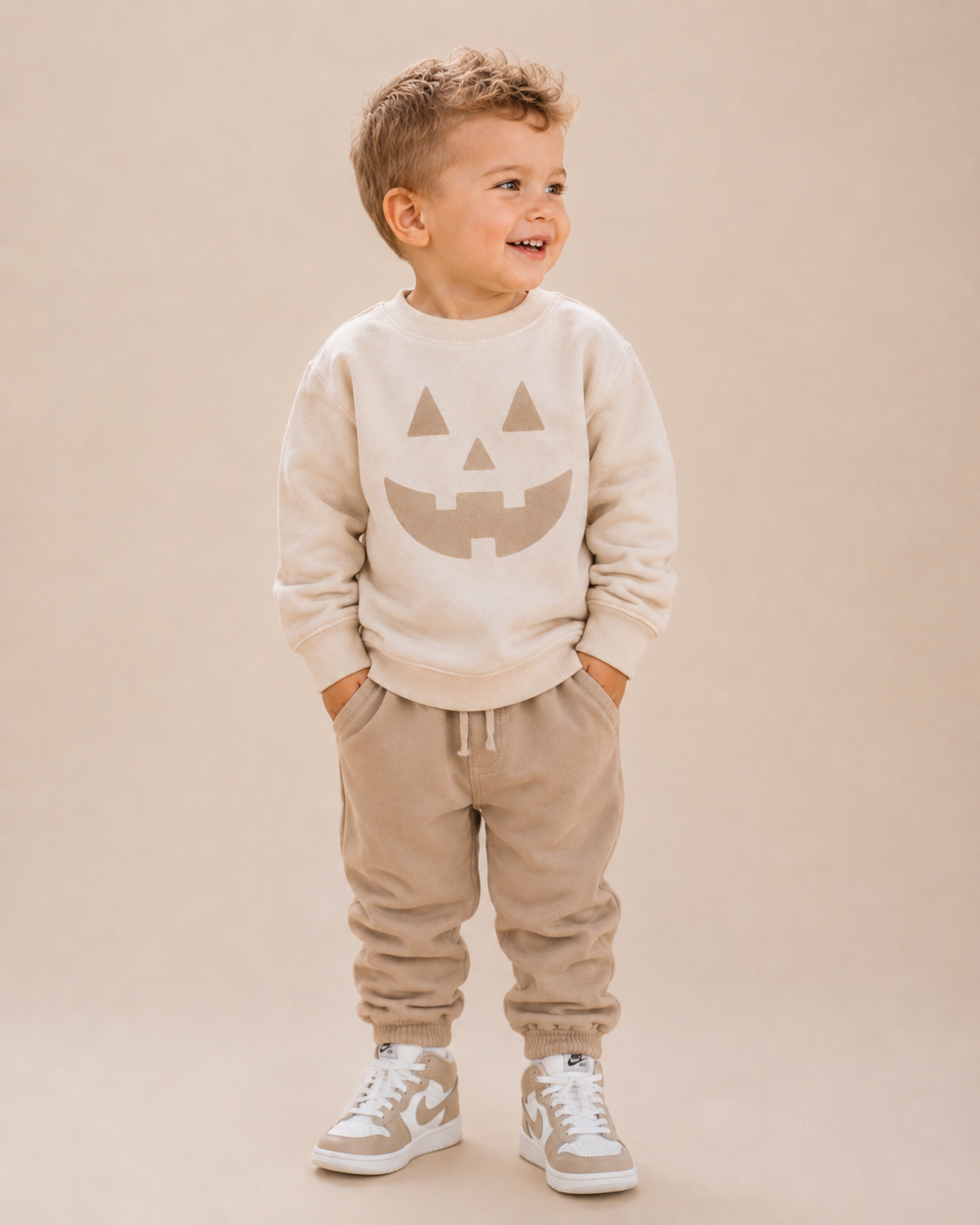 Neutral Jack-O-Lantern Baby/Kids Pullover