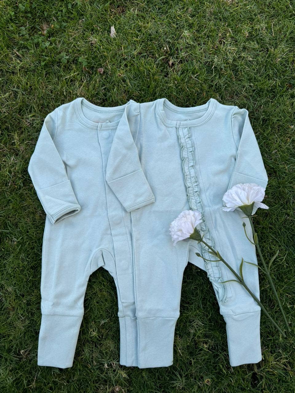 Sage Finds Grow With Me Magnetic Onesie with Ruffles