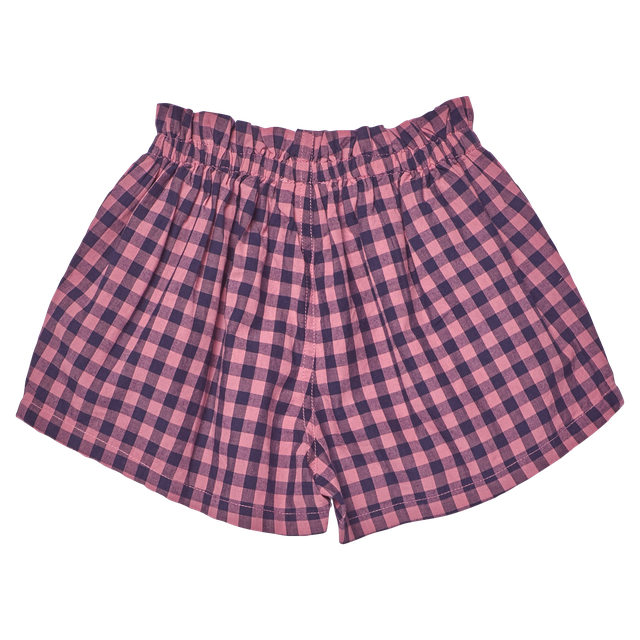 Girls Theodore Short-Pink Blue Check