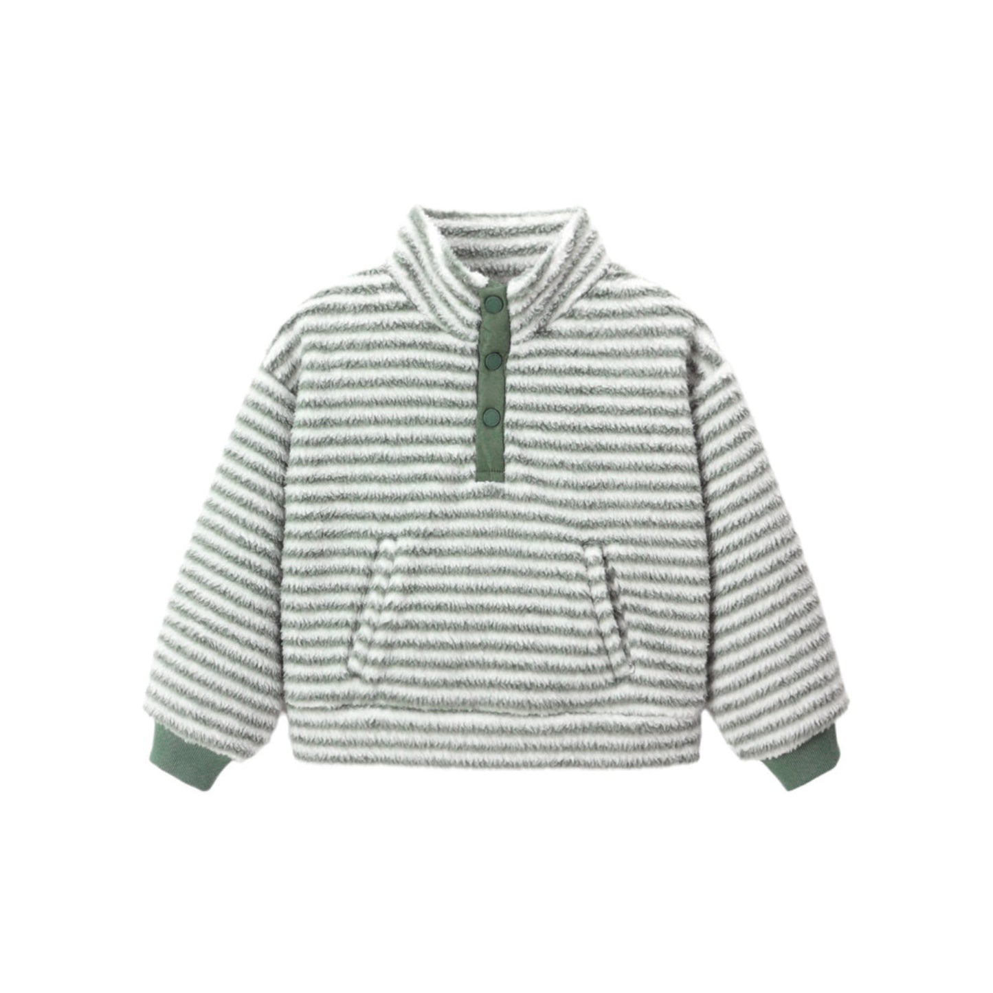 SNAP PULLOVER || EVERGREEN STRIPE