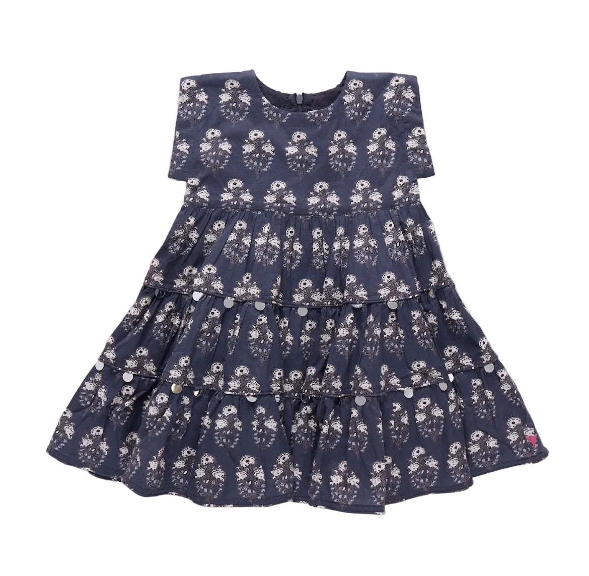 Pink Chicken Girls Peachy Dress-Navy Strawflower