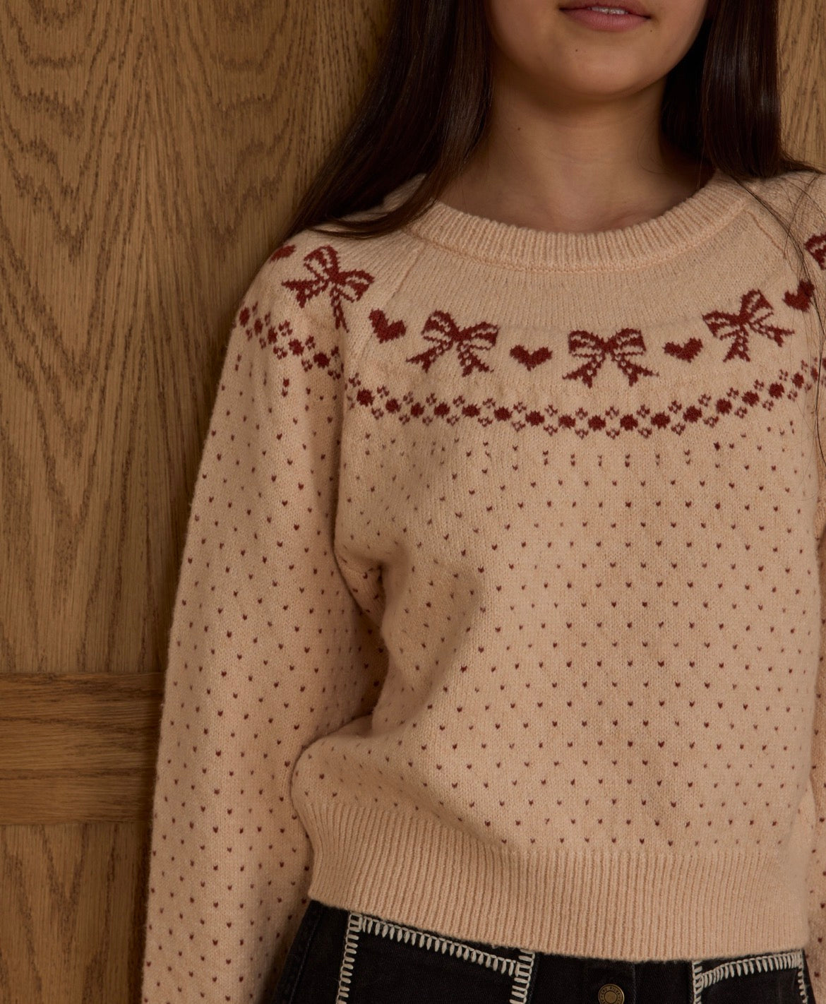 Fair Isle Sweater||Bows-Teen