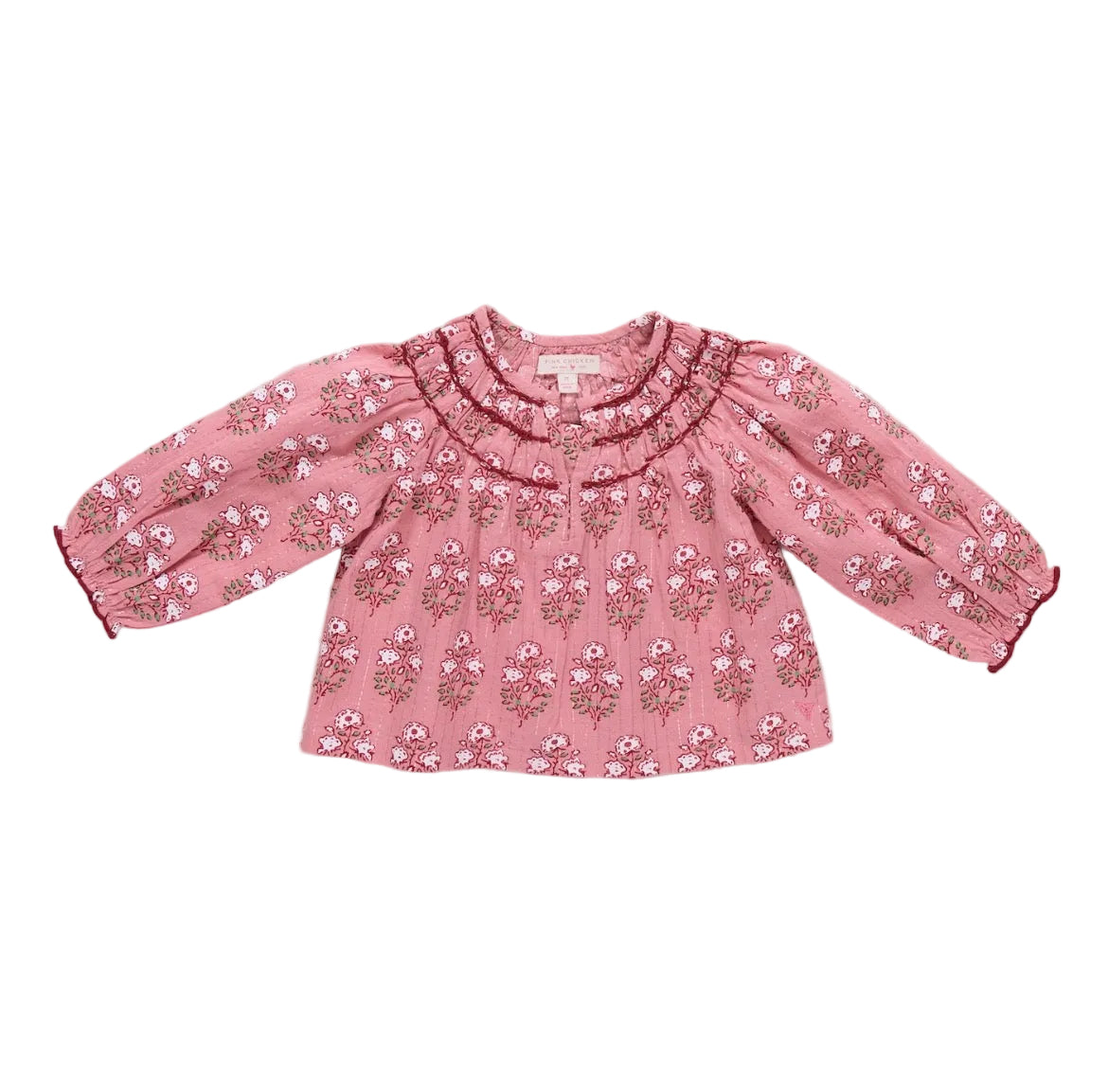 Pink Chicken Girls Ava Top-Pink Strawflower