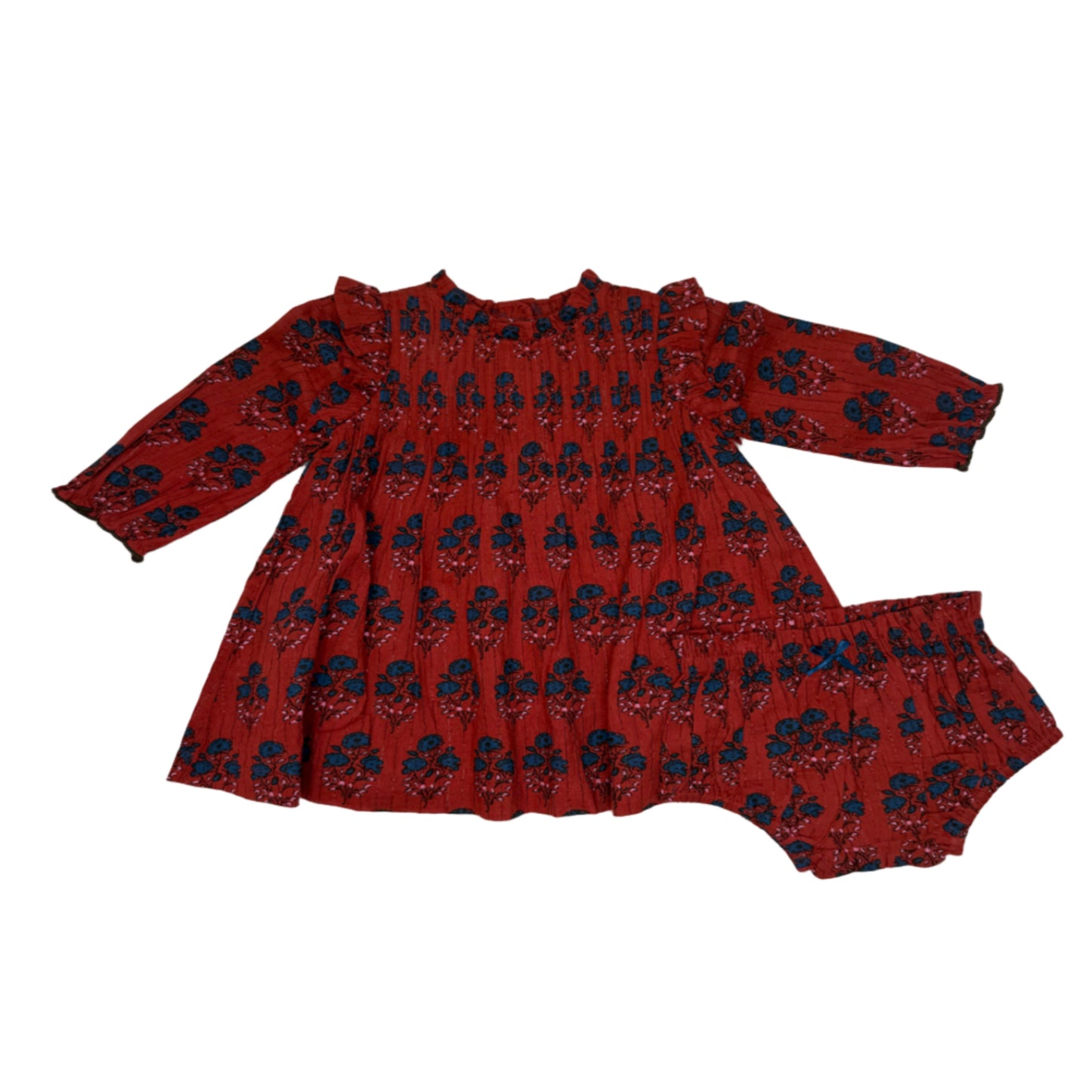Baby Girls Jaipur Dress Set-Red Autumn Strawflower