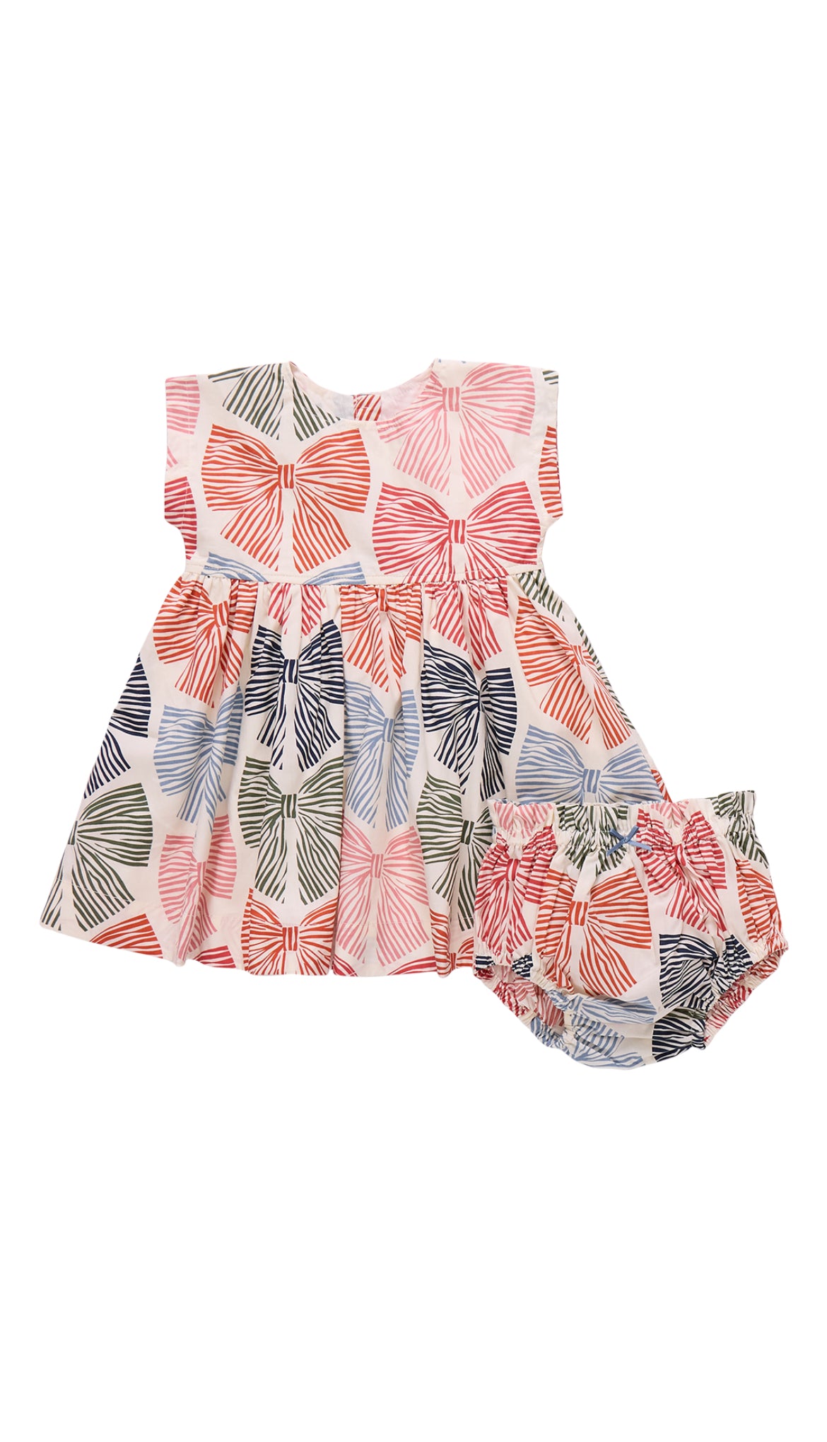 Baby Girl Adaline Dress Set - Multi Striped Bows