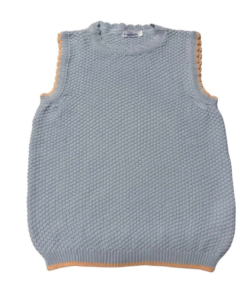 Mi Lucero Sleeveless Pebble Stitch Vest for Girls