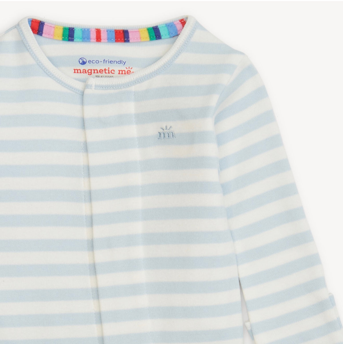 Blue Stripe Organic Cotton Footie