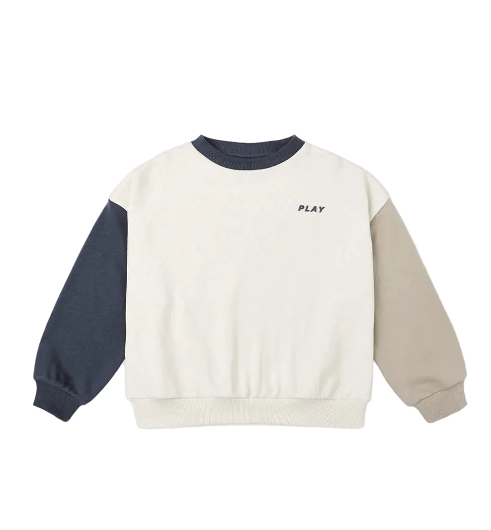 RELAXED SWEATSHIRT || NAVY COLOR BLOCK