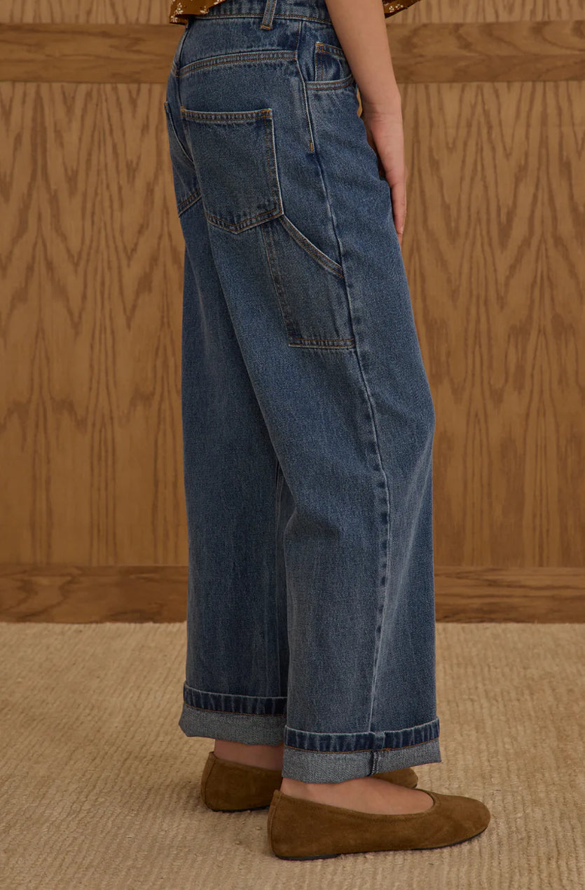 BAGGY WIDE LEG PANT || INDIGO DENIM - TEEN