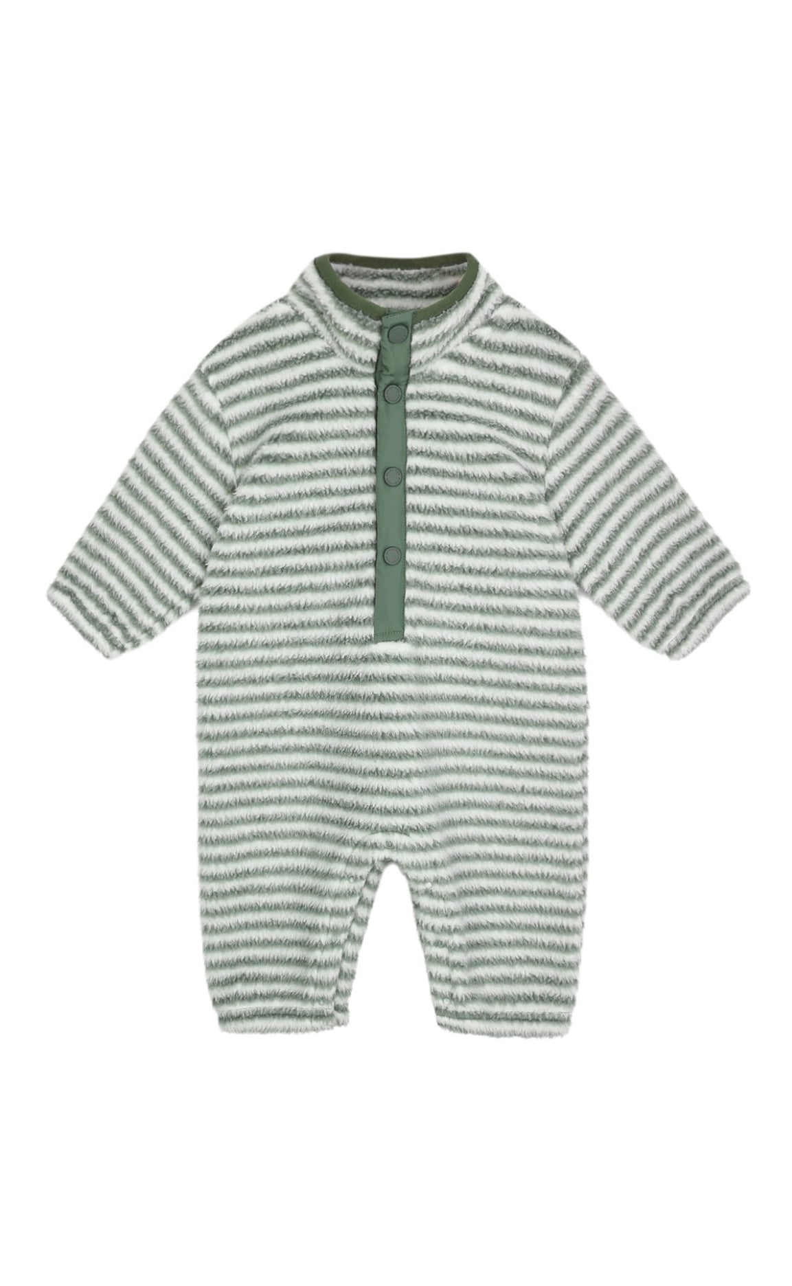 FUZZY WINTER JUMPSUIT || EVERGREEN STRIPE