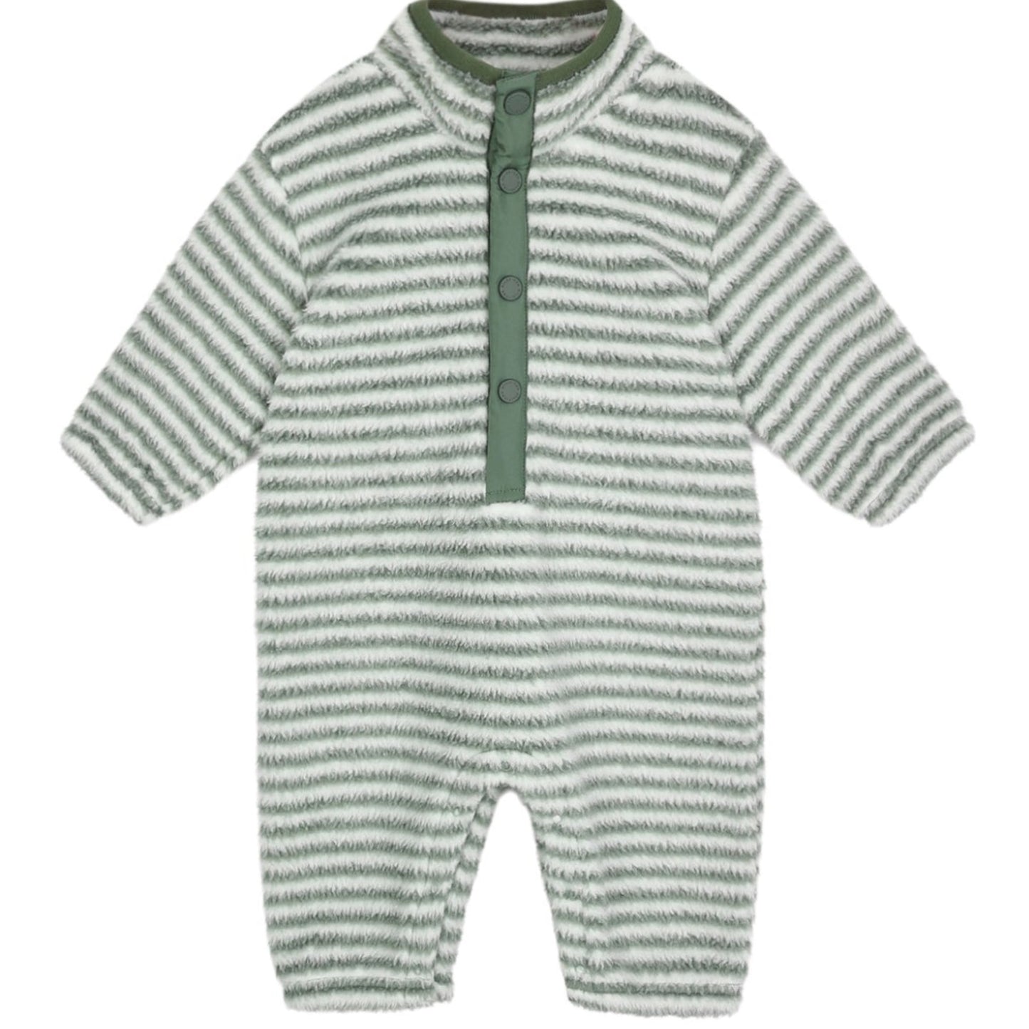 FUZZY WINTER JUMPSUIT || EVERGREEN STRIPE