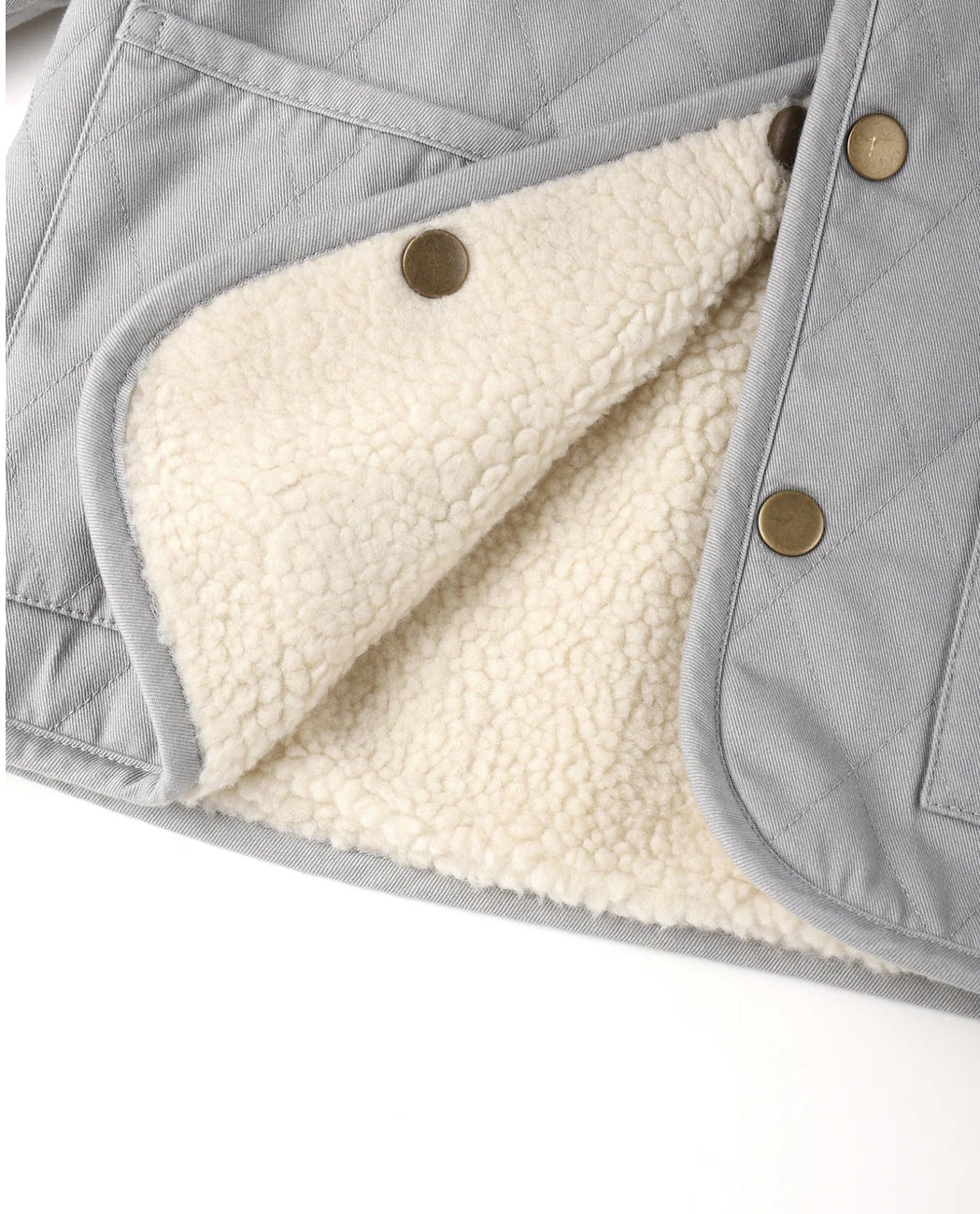 QUILTED WINTER COAT || DUSTY BLUE
