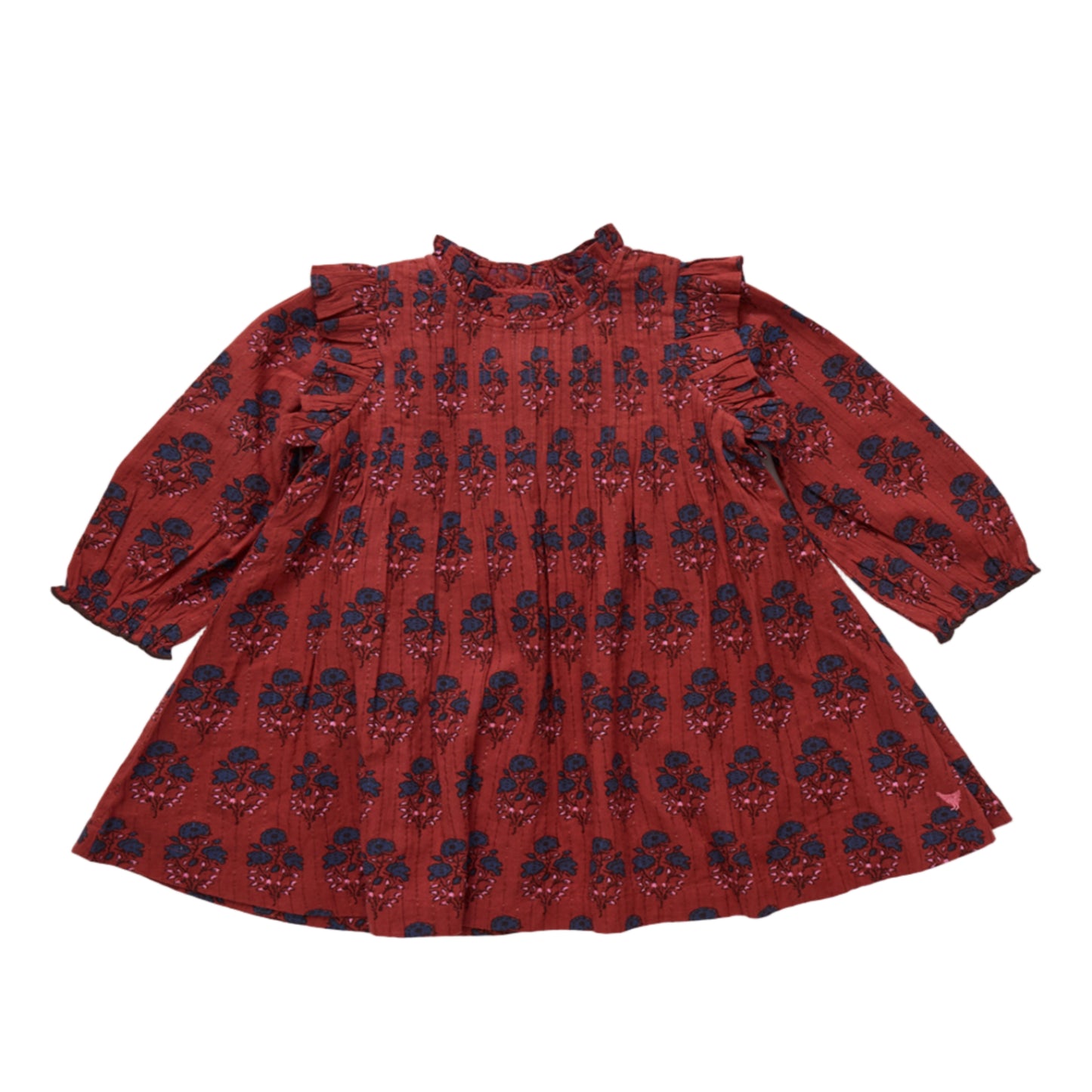 Girls Jaipur Dress - Red Autumn Strawflower