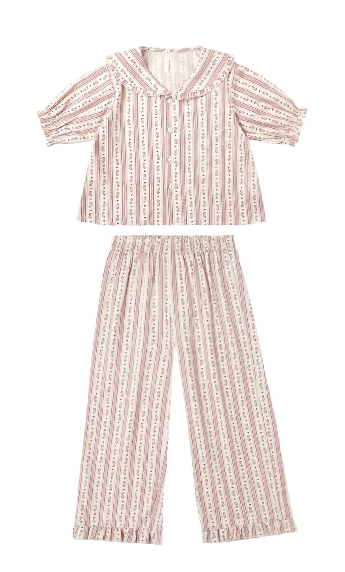 RUFFLE PAJAMAS || CANDY CANE STRIPE