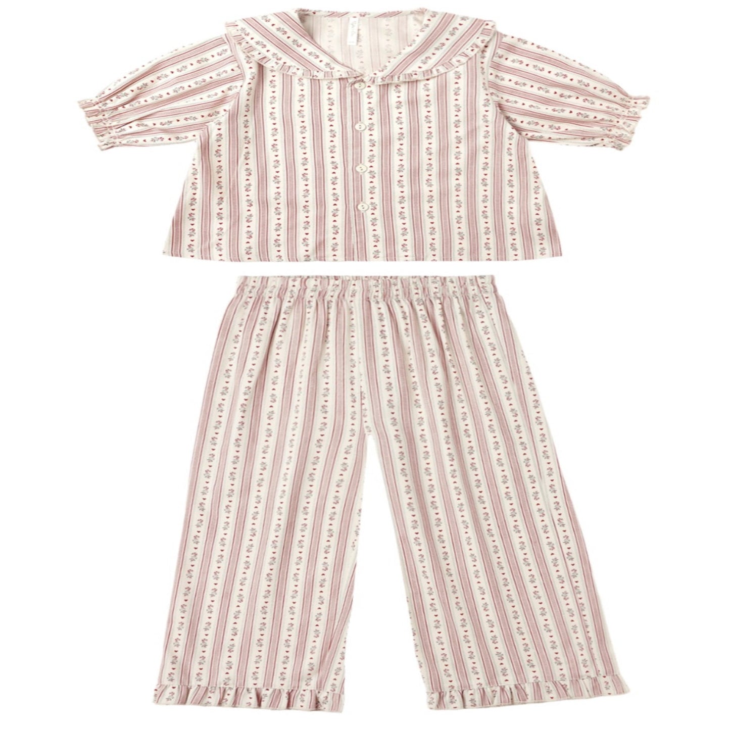 RUFFLE PAJAMAS || CANDY CANE STRIPE