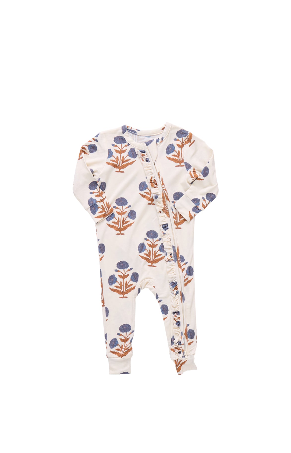 Baby Girl Ruffle Bamboo Romper - Dandelion
