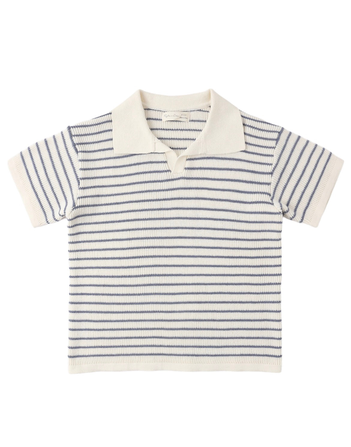 Rylee + Cru Chandler Knit Polo Marine Stripe for Boys