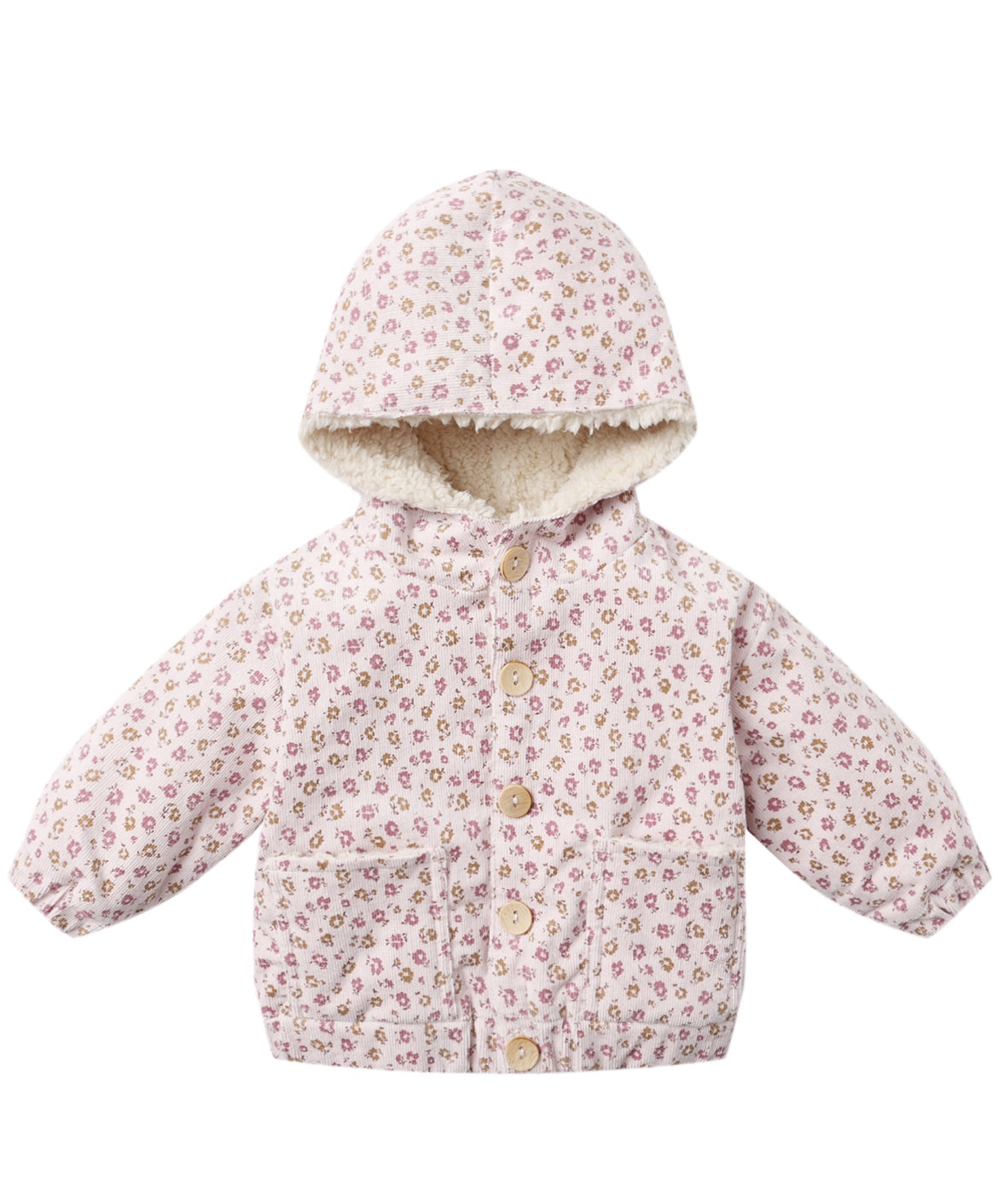 Corduroy Hooded Jacket-Wildflowers