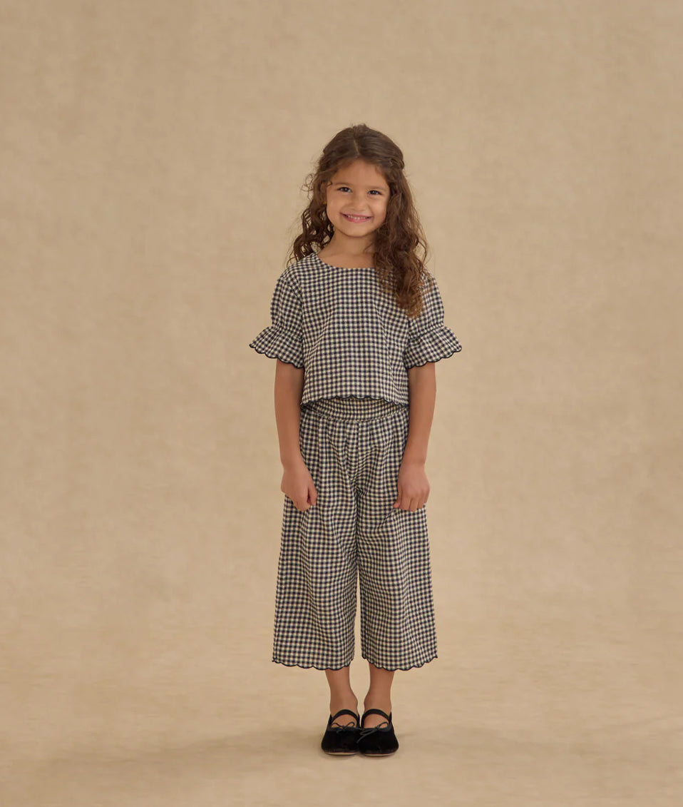 WIDE LEG PANT || BLACK GINGHAM