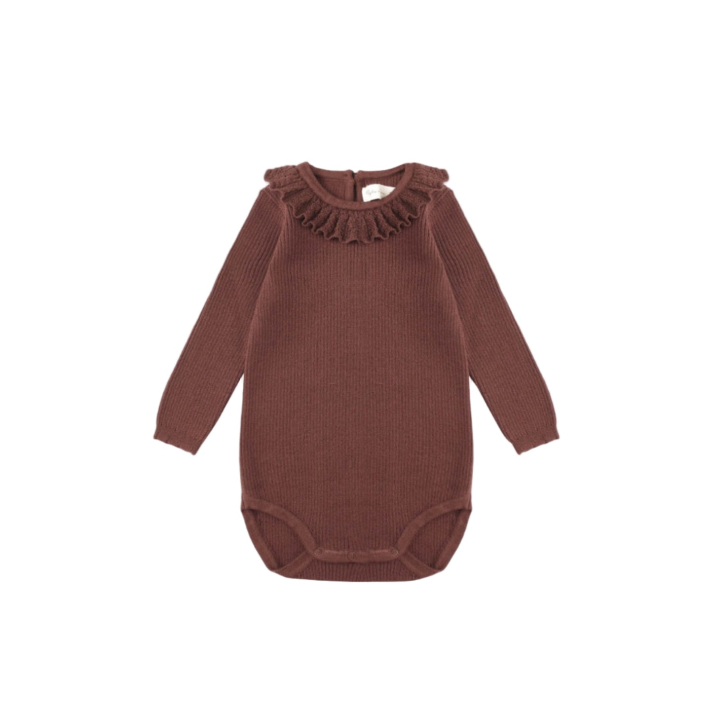 Ruffle Collar Bodysuit-Burgundy