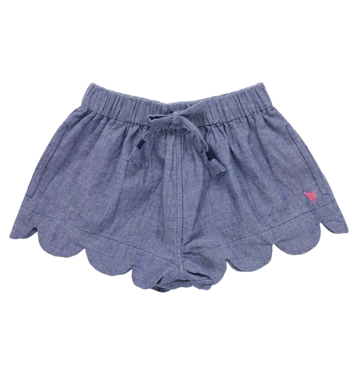 Pink Chicken Girls Scallop Short - Chambray