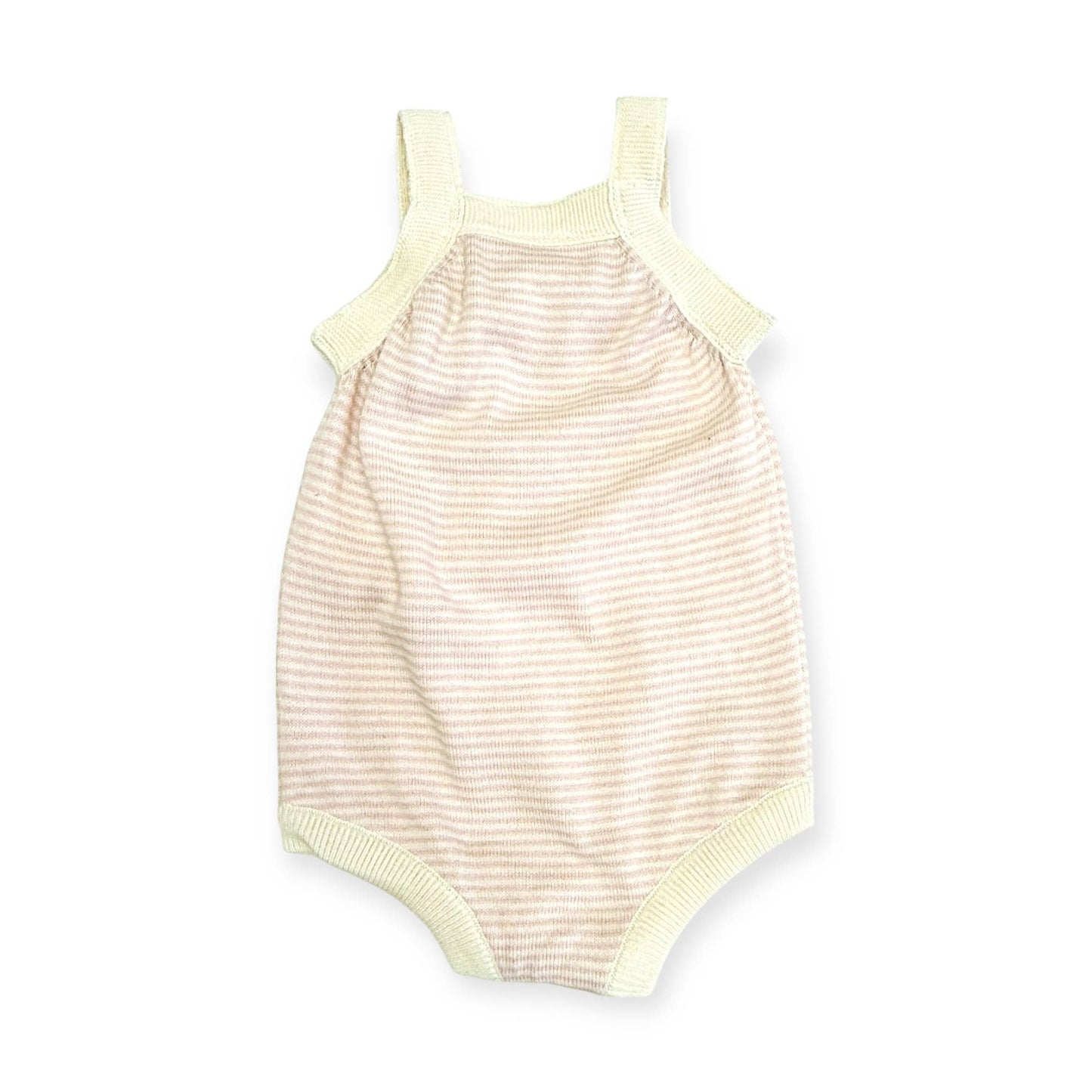 Strawberry Embroidered Knit Baby Ruffle Romper (Organic)