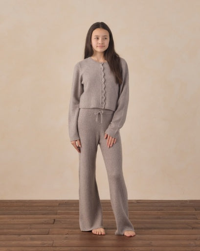 TEEN SCALLOP CARDIGAN DUSTY BLUE