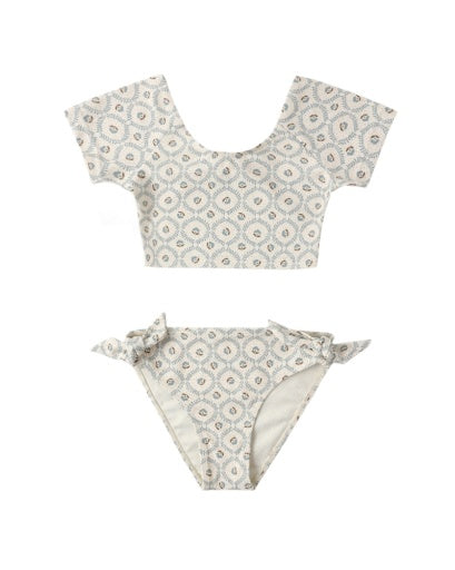 CROPPED RASHGUARD SET GREEN FLEUR