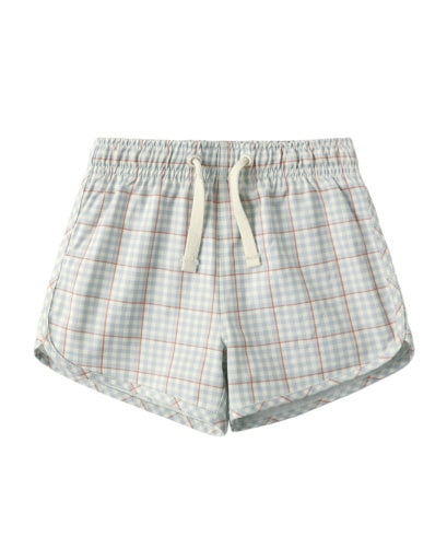 SWIM TRUNK LIGHT BLUE PLAID