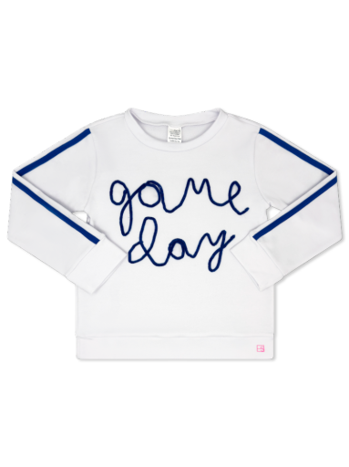 Game Day Sweatshirt - White and Royal Blue