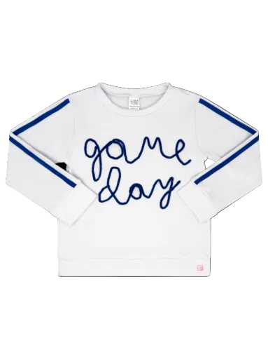 Game Day Sweatshirt - White and Royal Blue