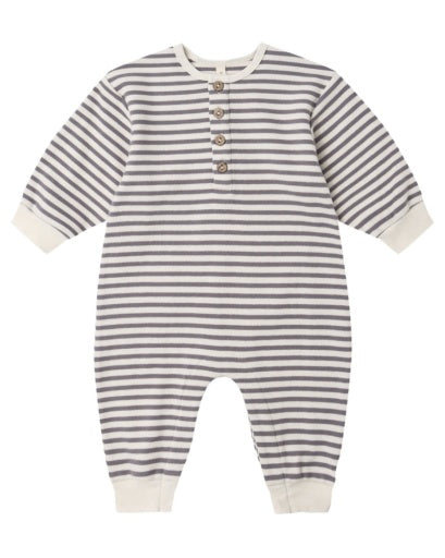 Quincy Mae Relaxed Jumpsuit - Slate Stripe