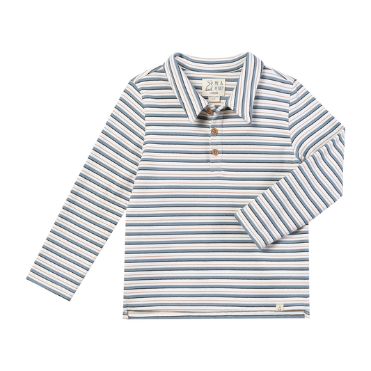 BUGGLE cozy fabric polo - China/White Stripe