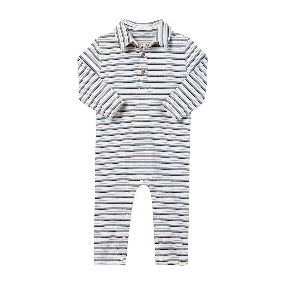 SNUGGLE cosy fabric polo romper - China/White