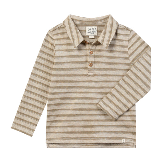 SPENCER knitted polo - Beige Stripe