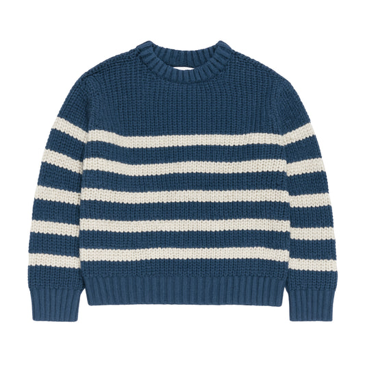 ZIPPY sweater - Royal/Cream Stripe