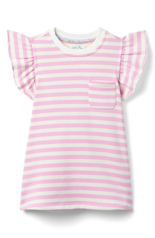 Lottie Dress - Pink & White Stripe