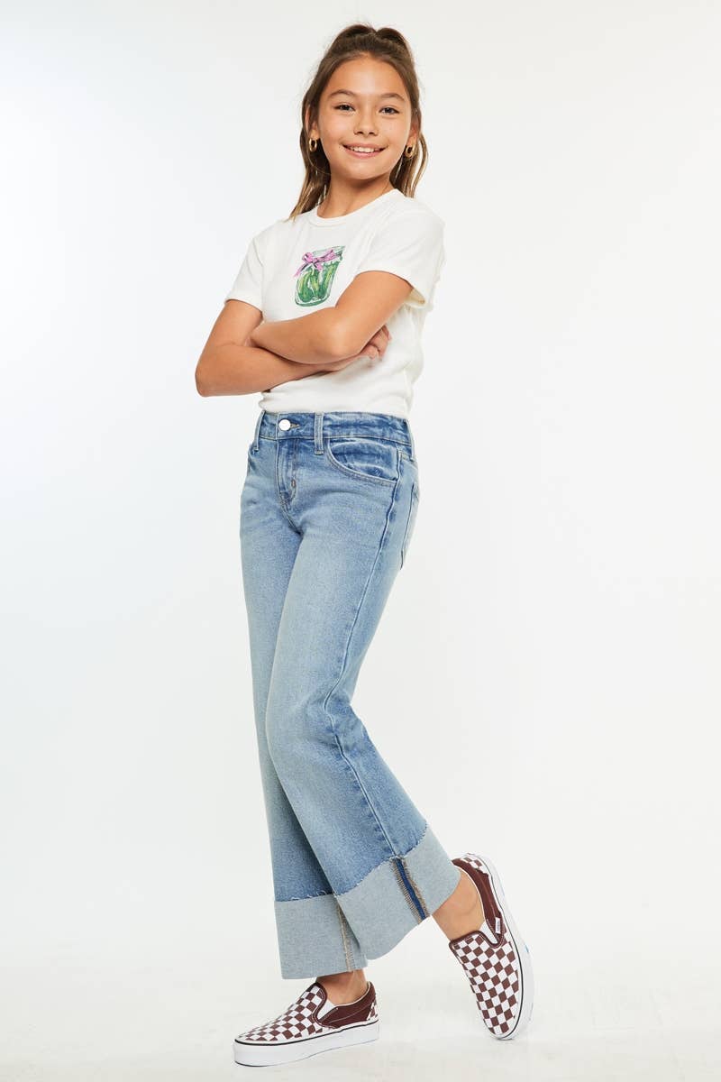 MID RISE WIDE FLARE JEANS-YC78027M