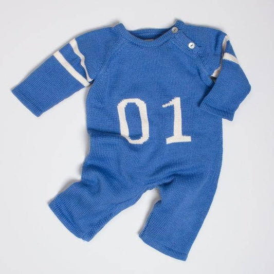 Knit Baby Romper, Fall Organic Newborn Clothing - Sports
