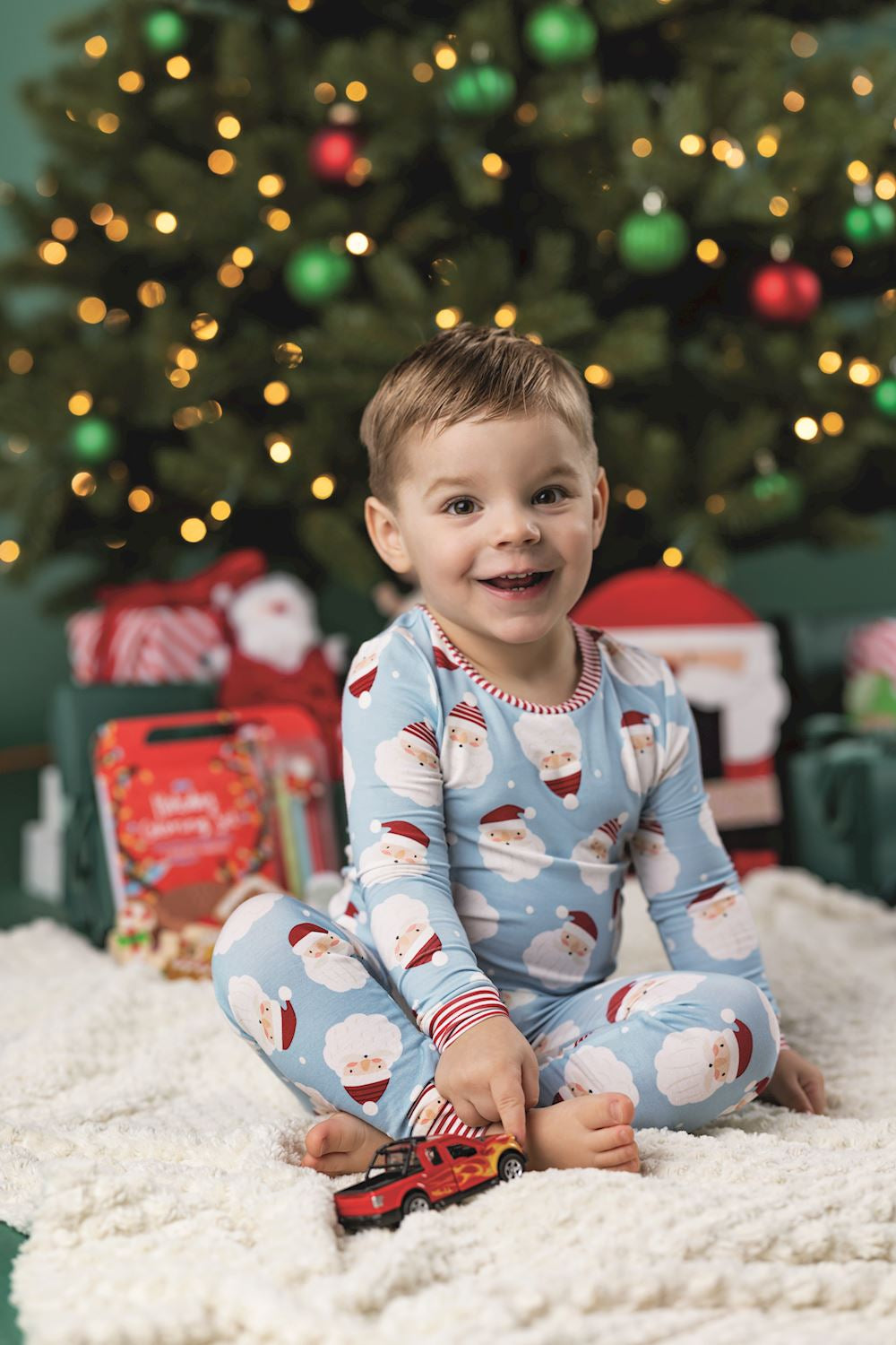 Blue Santa Glow PJ Set