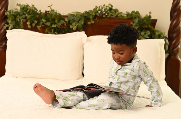 Christmas 2025 Pajamas- Blue Christmas Tree- Button Down