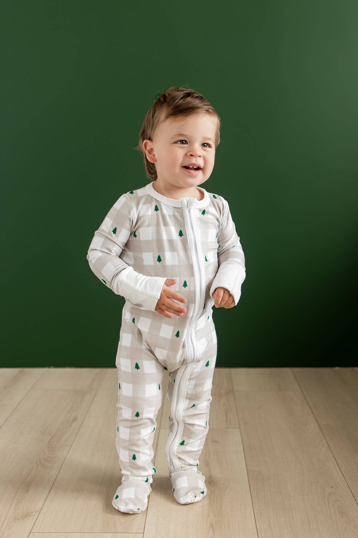 Zippy Buttflap Pajamas - Holiday Gingham
