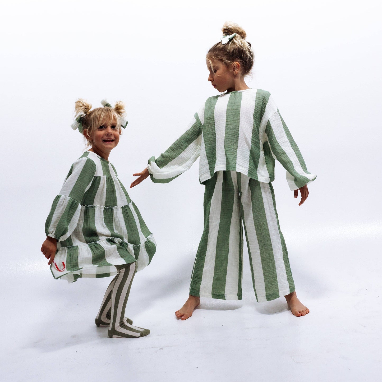 CLEMENTINE DRESS | STRIPED GREEN | GIRLS