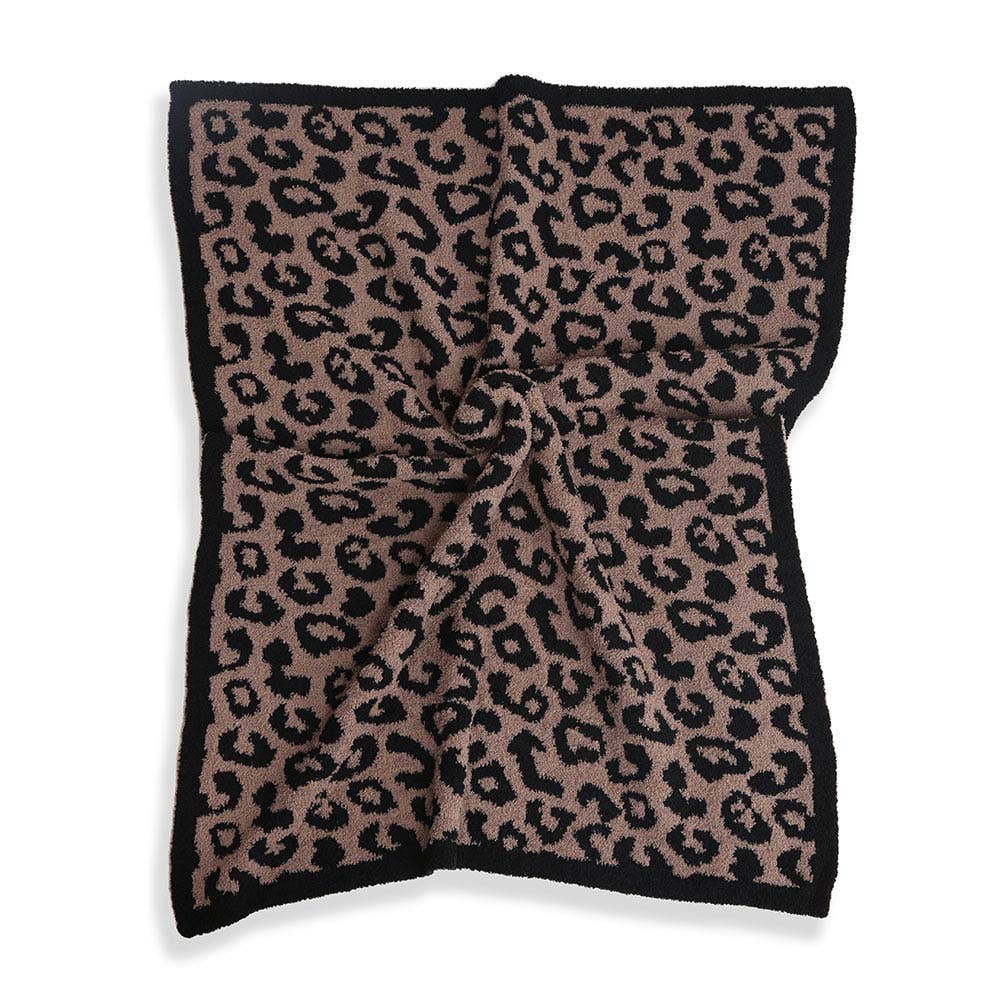 Leopard Patterned Reversible Kids Throw Blanket